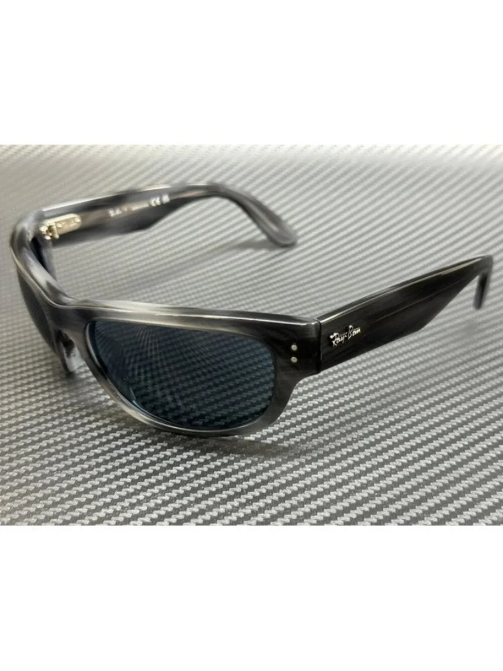 New Ray-Ban Men Striped Grey Sunglasses 60-19-135